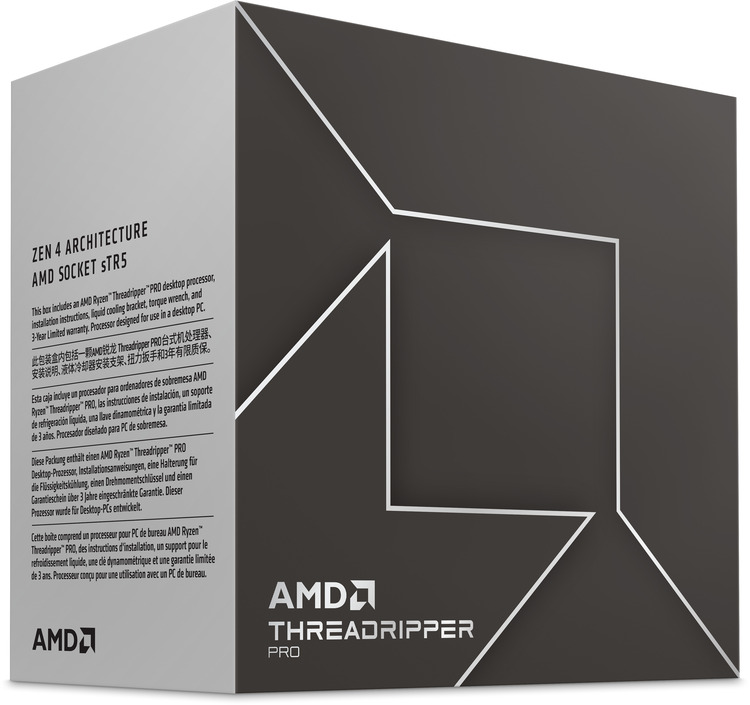  <b>AMD Ryzen Threadripper PRO 7985WX</b> sTR5 Socket, 64 Core/128 Threads, Base Clock: 3.2GHz, Boost Clock: 5.1GHz, 320MB Cache, TDP 350W  